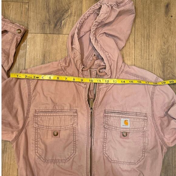 Carhartt Pink Hooded El Paso Utility Jacket Zip With Conch Waist Women’s Small - Picture 10 of 10